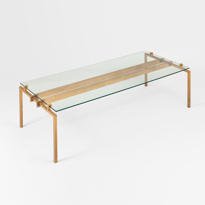 Marc Du Plantier - Rare coffee table, metal base | MasterArt